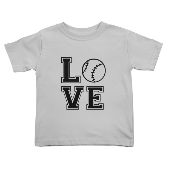 Baseball Love Cute Toddler T-Shirts for Boys Girls (Gray, Youth S)