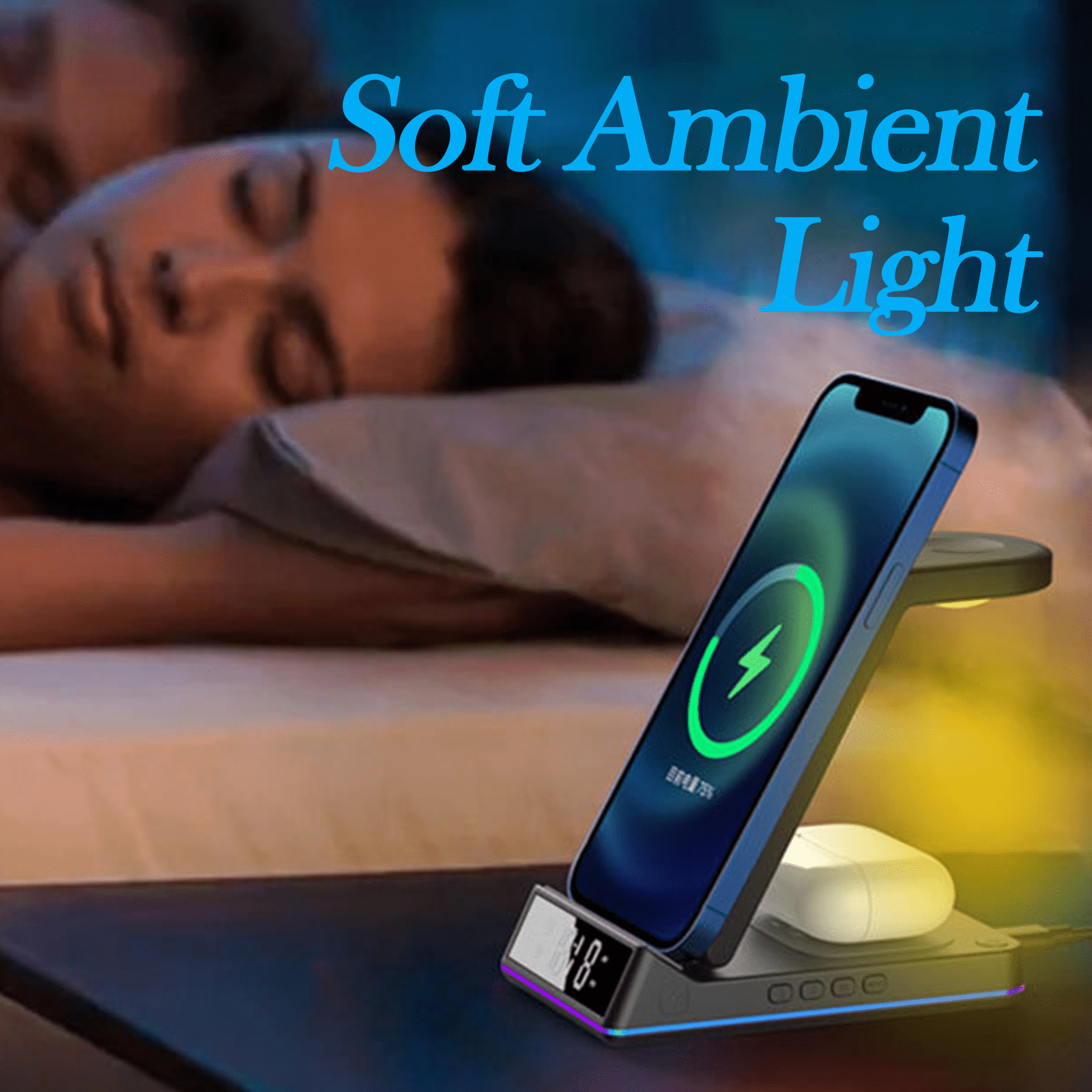 5-in-1 Wireless Charging Station - Fast 15W Qi Charger for iPhone, Apple Watch & AirPods - Foldable Design