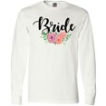 thumbnail image 3 of Inktastic Bride with Flower Illustration Long Sleeve T-Shirt, 3 of 5
