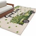 thumbnail image 2 of St Patrick's Day Shamrock Area Rug 4'x6', Green Truck Lucky Four Leaf Beige Washable Non-Slip Rugs, Low Pile Large Carpet for Living Room Bedroom Dining Room Kitchen Office Indoor Mat, 2 of 9