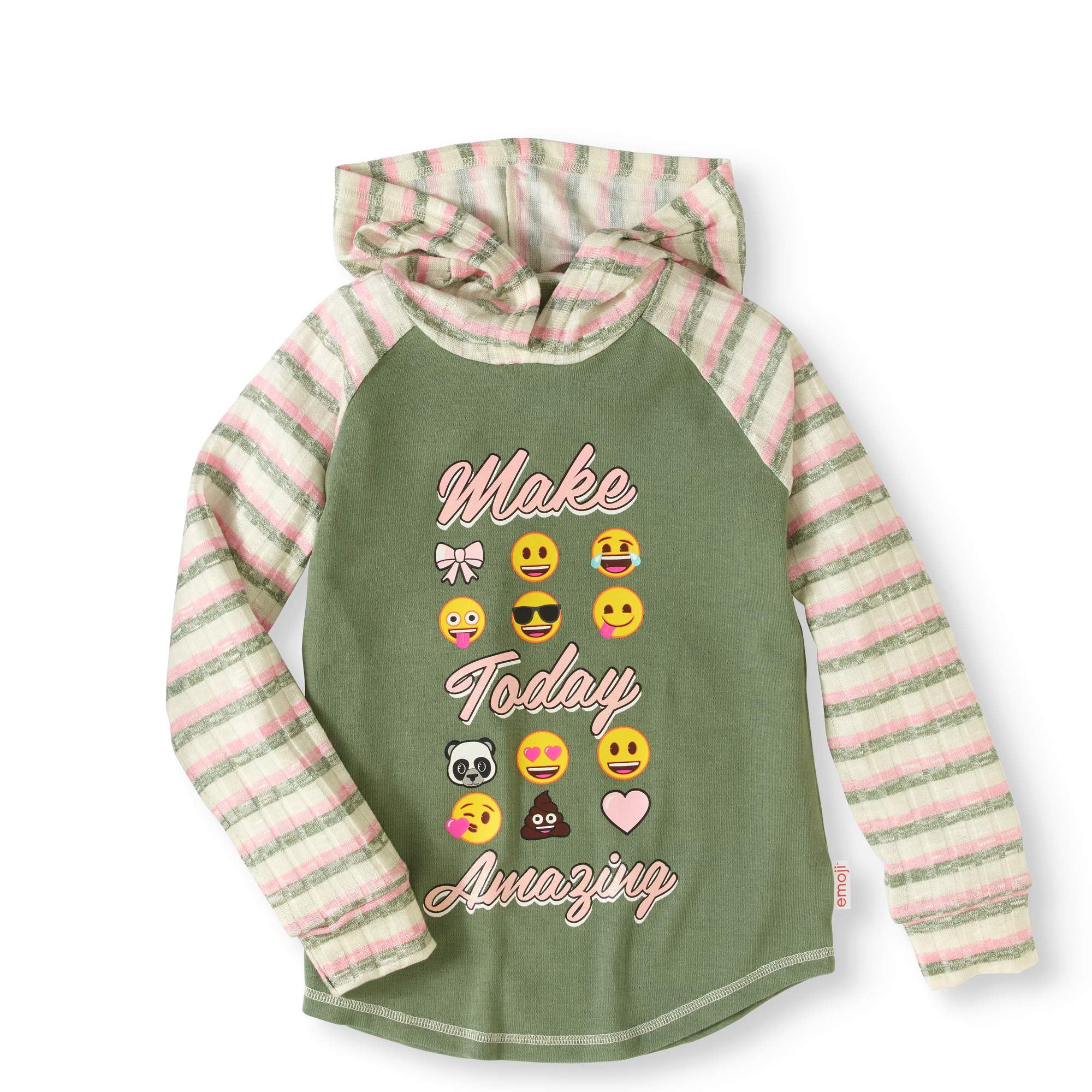Emoji Long Sleeve Sweater Knit Hoodie (Little Girls & Big Girls