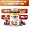 thumbnail image 5 of (2 pack) Vitamatic Valerian Root Chamomile Gummies – 6000 mg EquivaBerry Flavor – 60 Gummies – Non-GMO, Gluten-Free – 30 Servingslent Per Serving – Mixed, 5 of 12
