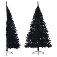 thumbnail image 1 of vidaXL Artificial Half Christmas Tree with Stand Black 180 cm PVC, 1 of 5