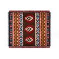 thumbnail image 1 of Manta tejida en jacquard duradera, estilo azteca del suroeste, funda para sofá, decoración de pared, alfombra de viaje de 90 x 90 cm, diseño tribal nativo americano reversible con posavasos, 1 of 5