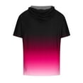 thumbnail image 4 of DDAPJ pyju Short Sleeve Hooded T-Shirts for Men Cotton Blend Hoodie Shirts Lightweight Drawstring Workout Tees Summer Pullover Hoodies Hot Pink L, 4 of 5