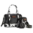 thumbnail image 4 of Juego de bolsos médicos Wrangler para mujer con asa en la parte superior, bandolera tipo vagabundo, bandolera, bolso bandolera con piel granulada de caballo loco para mujer WG48S-S51101CBK, 4 of 6