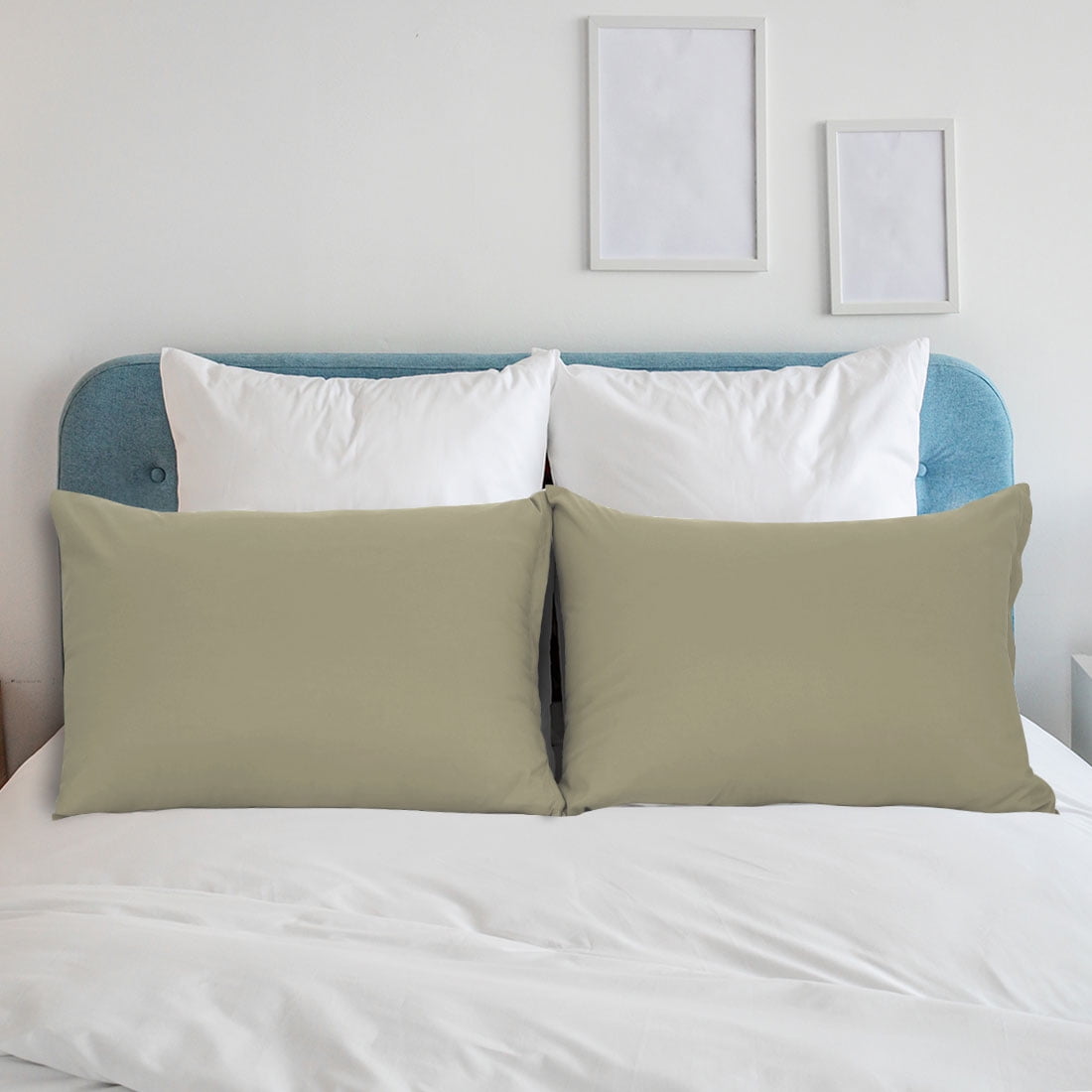 Unique Bargains 2-Piece Soft Microfiber Pillowcases, Standard, Khaki