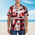 thumbnail image 6 of Picia Buffalo Plaid Love And Gnome Gentle Cotton Regular Fit Short Sleeve Casual Hawaiian Shirt for Men-Medium, 6 of 9