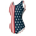 thumbnail image 6 of American Flag Swimsuit Sexy The Stars And Stripes Wom Swimwear One Piece Swimsuits Sport Push Up Hollow Out Beach Outfits, 6 of 7