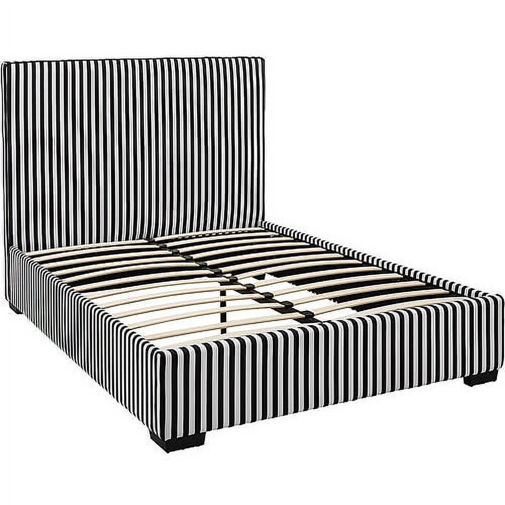 Novogratz Preppy Full Upholstered Bed, Black and White - image 5 of 5