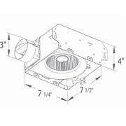 Delta Electronics SLM70ELED 14 watt 2 Sones Breez Slim 70 CFM Retro Fit Low Profile Exhaust Bath Fan, Dimmable Edge-Lit LED Light & Fan
