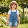 thumbnail image 6 of 2-11T Summer Children Kids Little Girls Romper Shorts Denim Overalls Shortalls Jeans,Flower,3years, 6 of 6