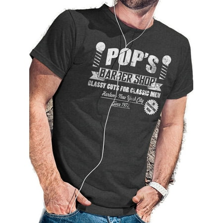 Pops Barber Shop Funny Luke Cage T-Shirt - LeRage Shirts MEN'S Charcoal (Best Black Barber Shops In Dc)