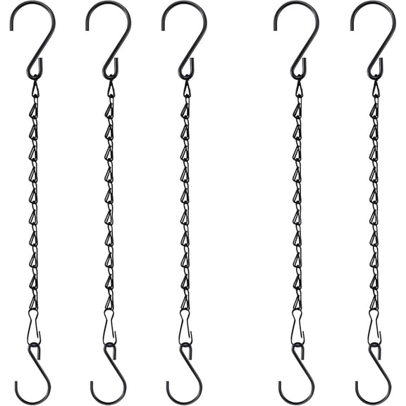 Chain for Hanging Plants, 10 Inch Black Plant Chains for Hanging Planter Baskets Kits with Hooks for Bird Feeder Wind Chime, Small Chains Perfect for Indoor Outdoor Decor.