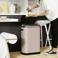 thumbnail image 2 of 50L Smart Automatic Trash Cans, Stainless Steel Garbage with Slow Landing Technology and Sensor, Space-Saving Automatic Bin for Living Room, Bedroom, Kitchen, Pink, 2 of 7