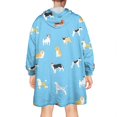 thumbnail image 2 of Wearable Oversized Blanket,Kirky Hasky Dalmatian Wearable Blanket Hoodie for Adults,Cozy Hooded Blankets with Super Pockets,Super Warm Fuzzy Pullover for Women & Men, 2 of 6