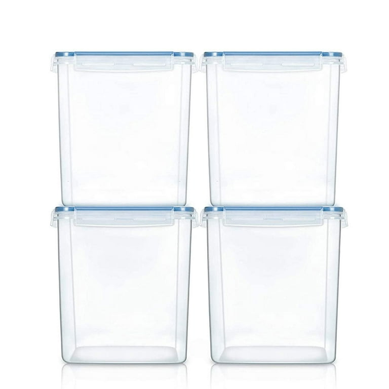 4Pcs Clear Rectangular Disposable Plastic Food Container Lunch Boxes