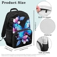 thumbnail image 7 of Jeiento Blue Butterfly Girls Backpack and Lunch Box Set 4 Piece 17 Inch School Backpack for Elementary Kids Large Capacity Daypack with Padded Straps, Includes Pencil Case Bookmarks, 7 of 7