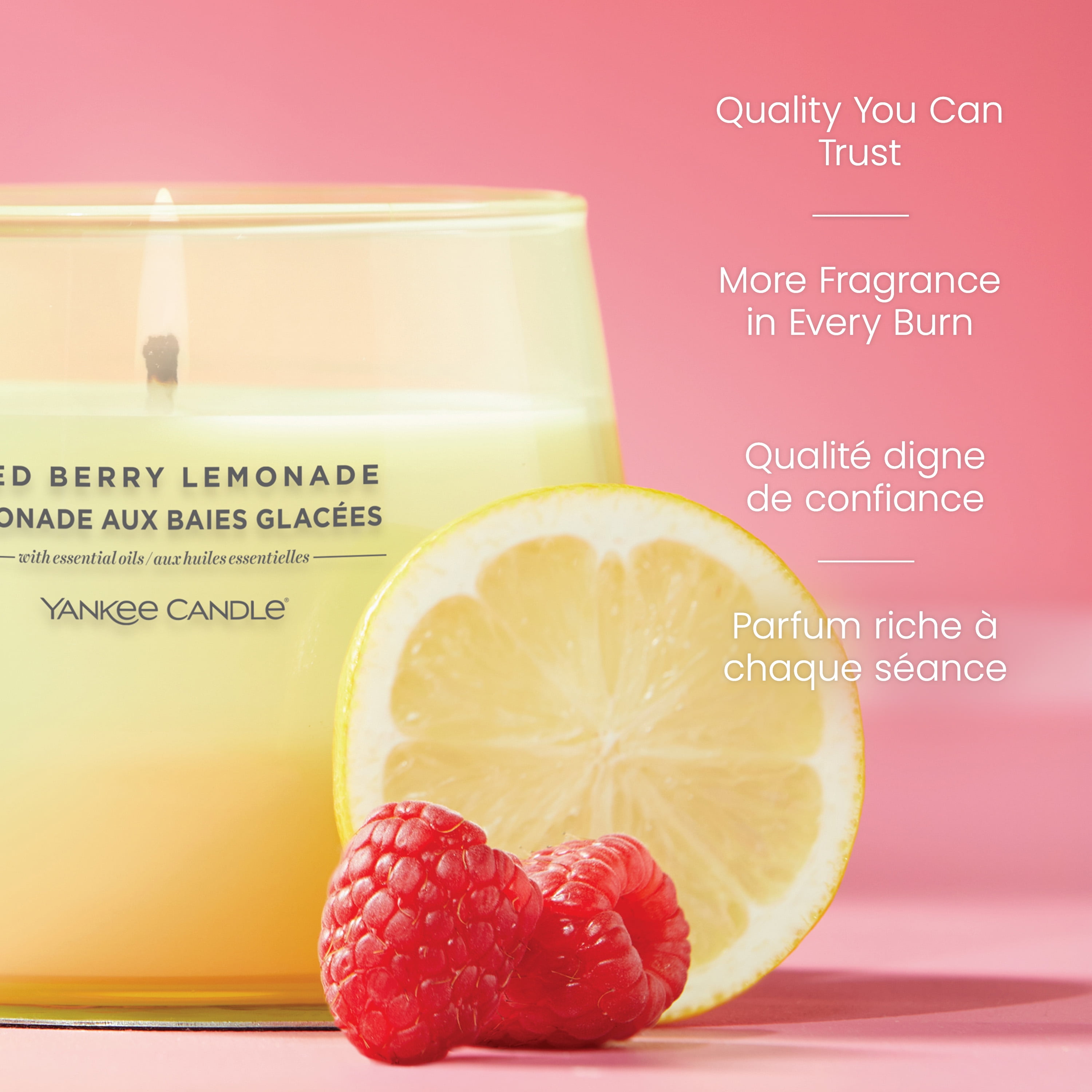 Yankee Candle Scented Candle, Iced Berry Lemonade, 10 oz, Studio Collection, Up to 50 Hours of Burn Time, 1 Wick