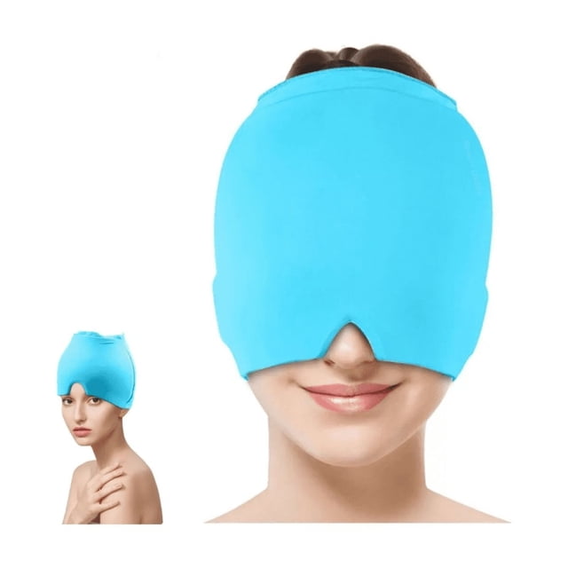 Gorro Para Migraña De Gel Con Compresión Fría Y Caliente Azul