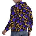 thumbnail image 6 of Naloa Golden Snake And Purple Rose Men's Casual Hooded Collar Drawstring Hoodies Pullover Sweatshirts Casual Long Sleeve Shirts-4X-Large, 6 of 7