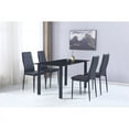 thumbnail image 3 of Titanic Furniture Mika Tempered Glass Table w/Black Shiny Legs and Chrome Caps, 3 of 6