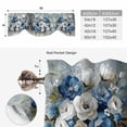 thumbnail image 6 of Tie Up Valance Curtain for Kitchen, Country Blue White Blossom Floral Rod Pocket Short Curtains Adjustable Tie-Up Shade Valances, Modern Oil Painting Window Treatment for Bathroom Living Room Bedroom, 6 of 9