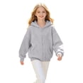 thumbnail image 3 of YOUYEDIAN Jackets for Girls Fall Winter Full Zip up Hooded Jacket Casual Long Sleeve Fleece Hoodie, 3 of 5