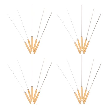 

HOMEMAXS 20pcs Stainless Steel Skewers Practical Barbecue Stick Party Barbecue Skewers