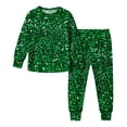 thumbnail image 6 of Auroural girls clothes size 7-8 outfits St. Patrick's Day Printed Long Sleeved Shirt And Pants Set For Boys And Girls, 6 of 9