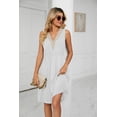 thumbnail image 4 of Purcoar Women's V-Neck Midi Dress Summer Casual Sleeveless Dress with Pockets, 4 of 6