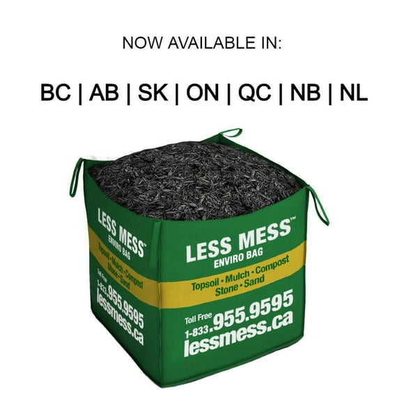 Less Mess Enviro Bag, 1 Cubic Yard Garden and Landscape Bulk Bag Delivered, Black Bark Mulch