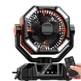 thumbnail image 1 of Ventilador de Camping, 20000mAh Ventilador Portátil Recargable de Exterior con Pantalla LED y Control Remoto, Ventiladors de Acampar con Luz LED y Gancho, Abanico Autooscilante para Viajes,Pesca,Hogar, 1 of 5
