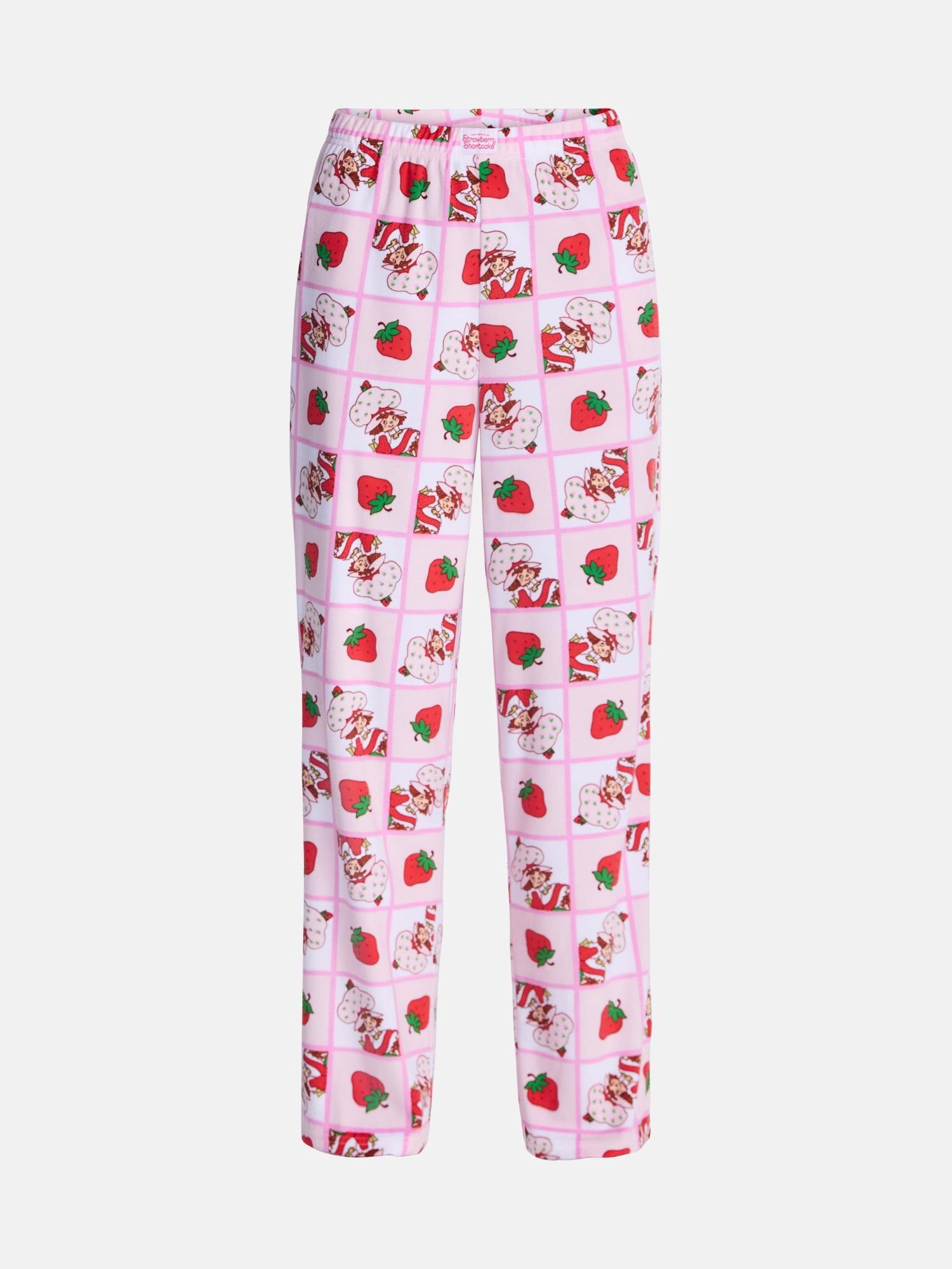 Strawberry Shortcake Women’s Wide Leg Velour Sleep Pants, Sizes XS-3X