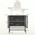 thumbnail image 4 of Roomfitters Fluted Glass Sideboard Buffet Cabinet, Minimalist Credenza with Storage, Modern Wine Bar Cabinet for Liquor, Console Table with Dual Doors, Dining Room, Living Room, Hallway (Black), 4 of 6