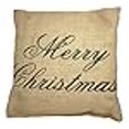 thumbnail image 3 of Small Burlap "Merry Christmas" Decorative Pillow, 8" x 8", 3 of 3