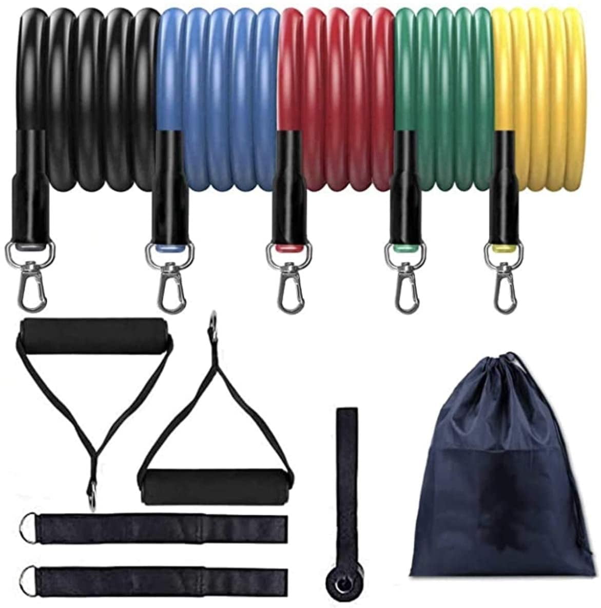 11 PCS Resistance Bands Set for Fitness Exercise Yoga Pilates Abs Tube Workout 