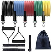 Bespolitan Set of 5 Resistance Bands for ABS Yoga P90X Fitness Exercise Workout (11-Piece)