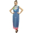 thumbnail image 3 of Bimba Women's Cotton Blue Kurta Designer Drawstring Waist Kurti With Scarf-4, 3 of 8