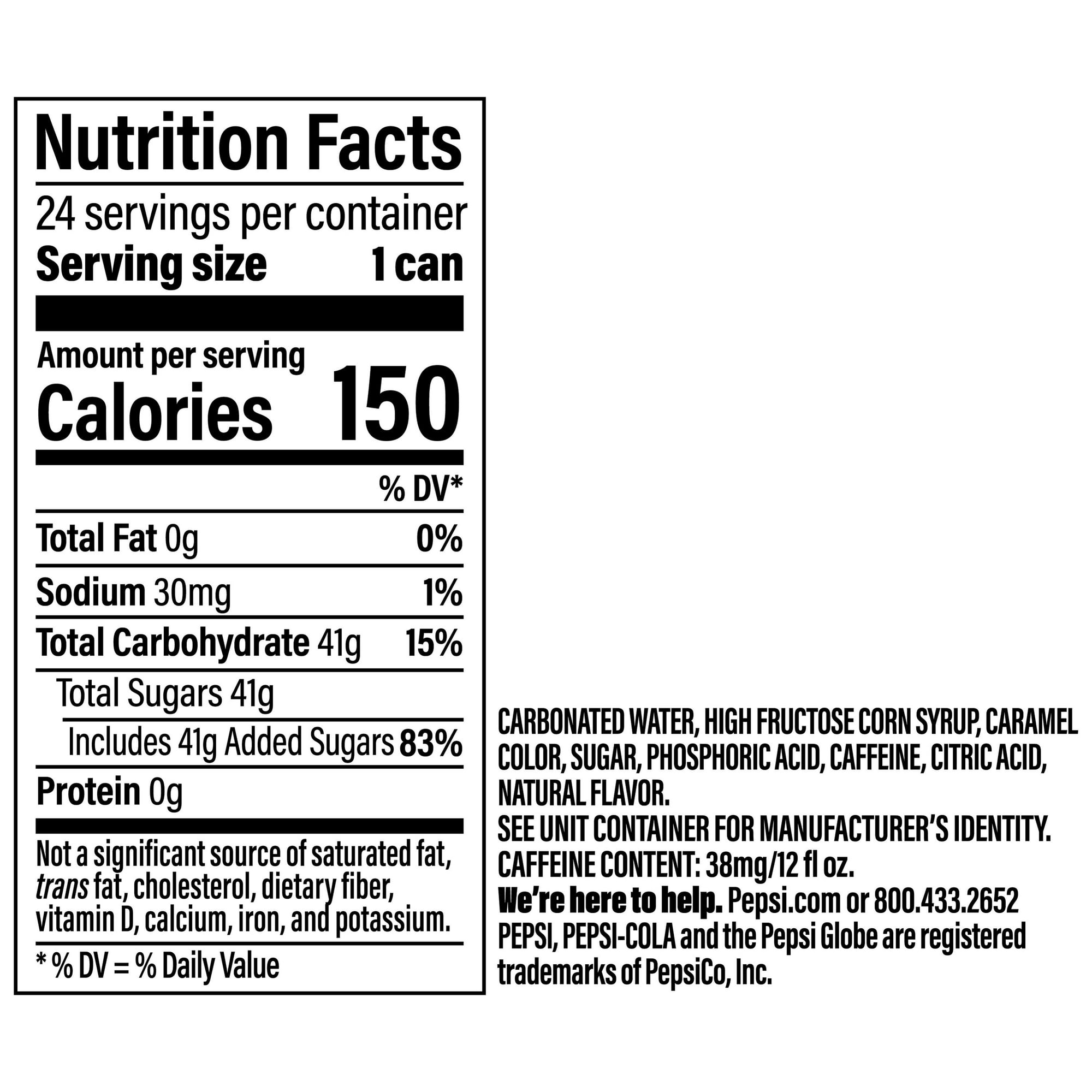 Pepsi Cola Soda Pop, 12 oz Cans, 24 Pack