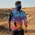 thumbnail image 5 of GrmtClth Sun Shirts for Men Long Sleeve Lightweight Sun Protection Shirt with Mask Fishing Hiking Swimming Running SPF Hooded Camo Rash Guard Moisture Wicking Shirt Purple L, 5 of 6