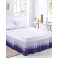 thumbnail image 2 of Purple Ombre Bed Skirt Queen Size, Modern Abstract Art Ocean Oil Painting Wrap Around Bed Skirting with Adjustable Elastic Strap, Dust Ruffle Pleated Bedskirts 18 Inch Drop for Bedroom Queen Beds, 2 of 9