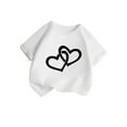 thumbnail image 3 of WEAIXIMIUNG T-Shirt Blanc Filles Moyen Enfant Filles Mignon Graphique Col Rond Manche Courte Tee Été Décontracté T-Shirt 100, 3 of 6