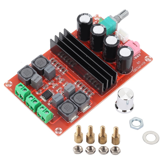 Amplificador digital de doble canal de alta potencia de 2 x 100 W, CC de 12 a 24 V, placa de audio estéreo