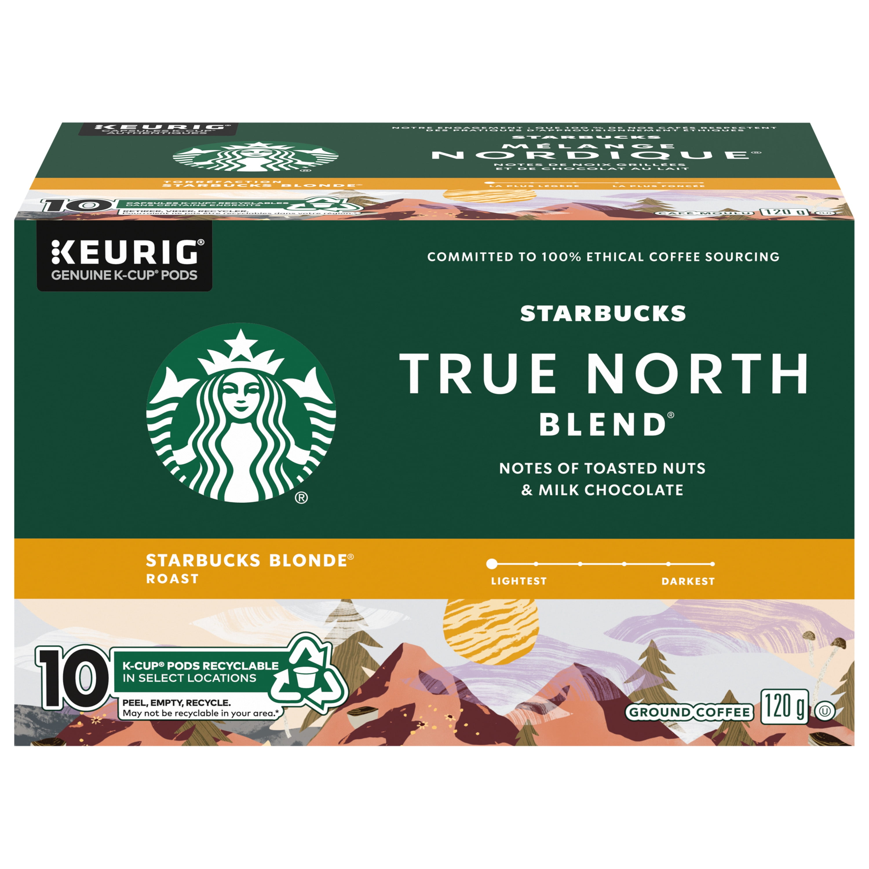 STARBUCKS True North Blend Blonde Roast Ground Coffee K-Cup Pods