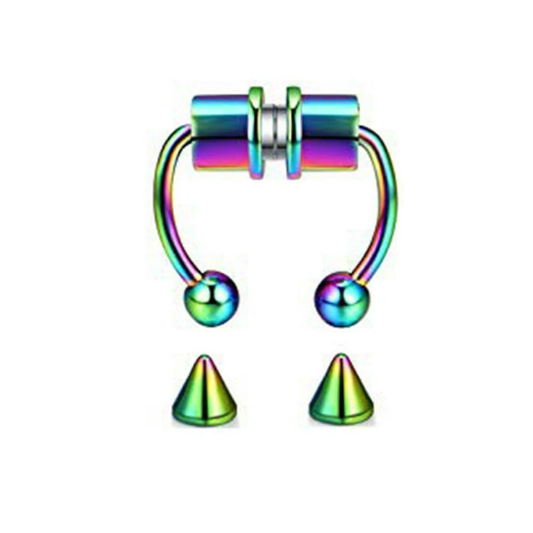 Fake Septum Nose Ring Segment Helix Tragus Faux Clicker Non