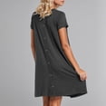 thumbnail image 5 of Gyujnb Classic Crew Neck Short Sleeve Maternity Nursing Nightgown Wrap Hidden Lift Up Breastfeeding Opening Loose Flowy A Line Knee Length Soft Breathable Stretch Knit Gown,M, 5 of 8