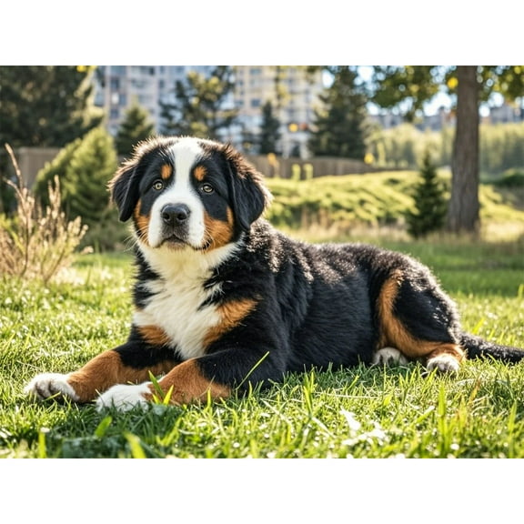 Bernese Mountain Dog Diamond Dots Painting DIY Kits 5D Diamond Art Full Round Drill Rhinestones Crystal by Number Embroidery Arts and Crafts for Living Room Bedroom Home Wall Decor 12x16 inch