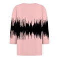 thumbnail image 2 of Bbyeadc Women's Blouses Dressy Casual 3/4 Length Sleeve V Neck Tops Button Art Print Tee Classic Summer Pullover,Pink(XXXL), 2 of 2