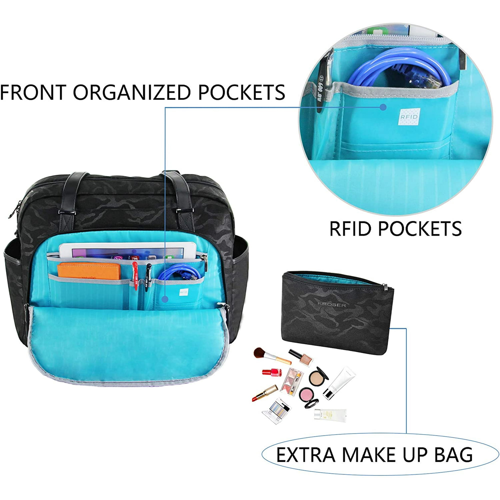 Kroser Laptop Tote Bag 15 6 Stylish Shoulder Bag Water Repellent Large Travel Bag With Rfid Pockets Walmart Canada